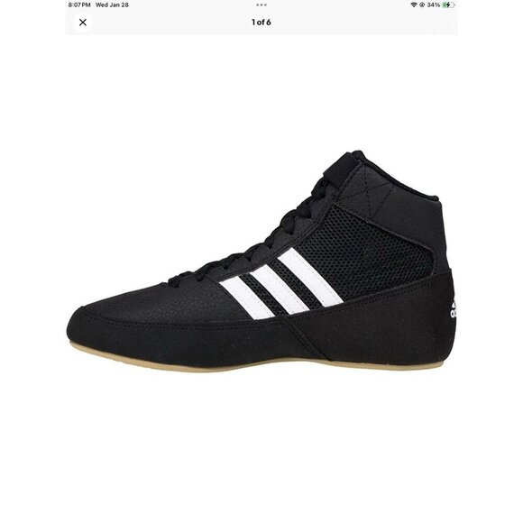 Adidas Hvc Size 14 Wrestling Lutte Black/White Lightweight Shoes, New main image 9